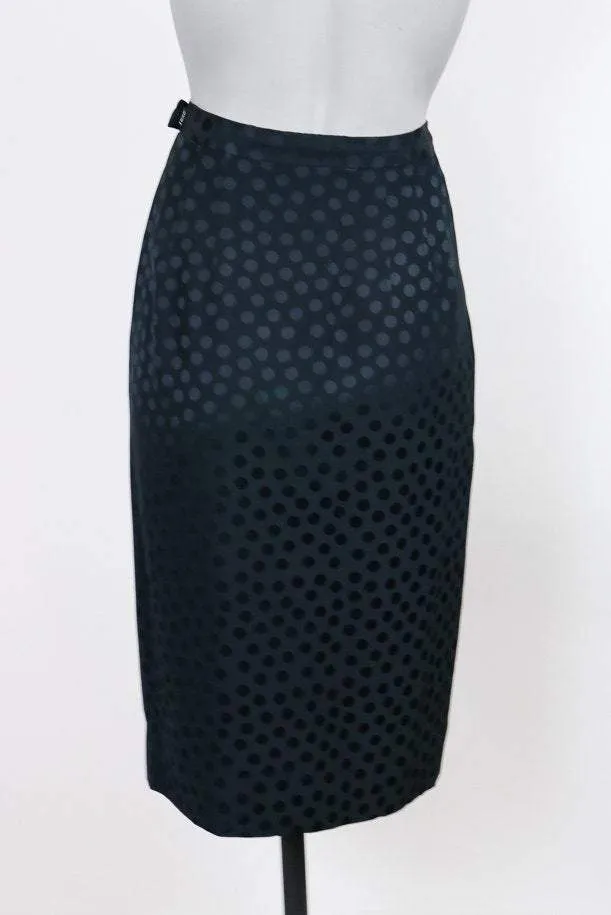 1980s Albert Nipon Polka Dot Silk Skirt