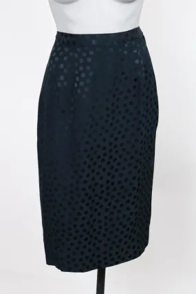 1980s Albert Nipon Polka Dot Silk Skirt