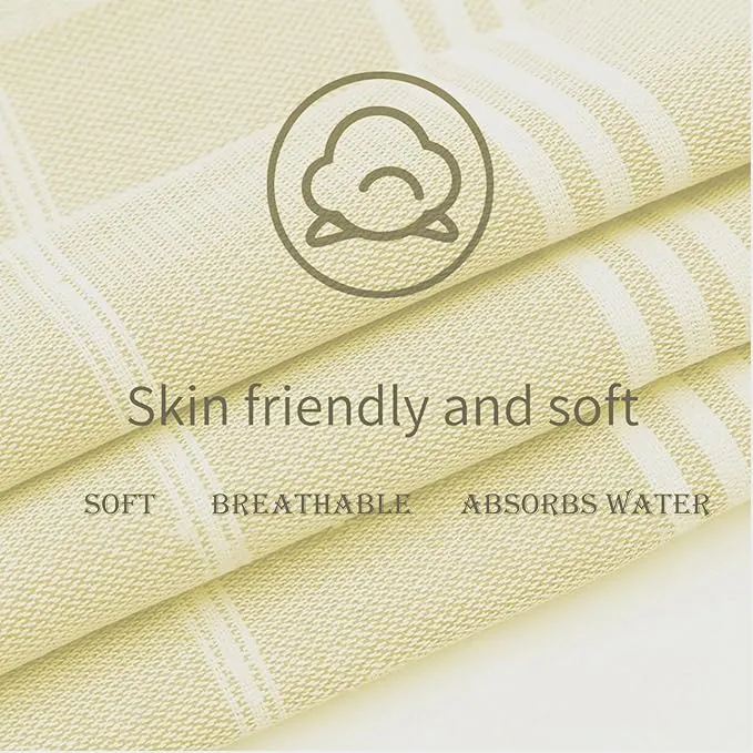 1Pcs Large Turkish Cotton Poncho Towel Surf Poncho Changing Towel Robe with Hood and Front Pocket Absorbent Wearable Hooded Beach Towel for Adult Man Women Beach Pool Swim(Yellow, M)