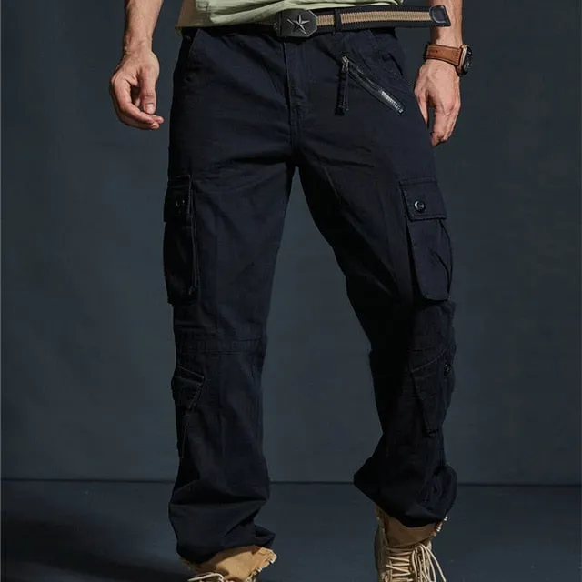 2021 Spring Hot Tactical Mens Cargo Pants Cotton Casual Multi-Pocket Military Men Pants Pantalon Homme