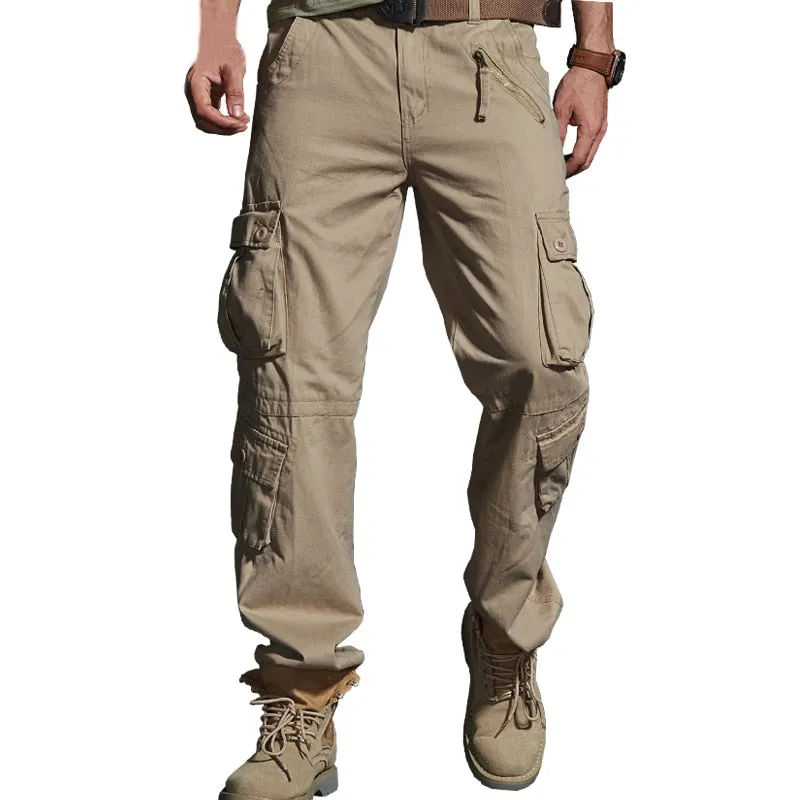 2021 Spring Hot Tactical Mens Cargo Pants Cotton Casual Multi-Pocket Military Men Pants Pantalon Homme