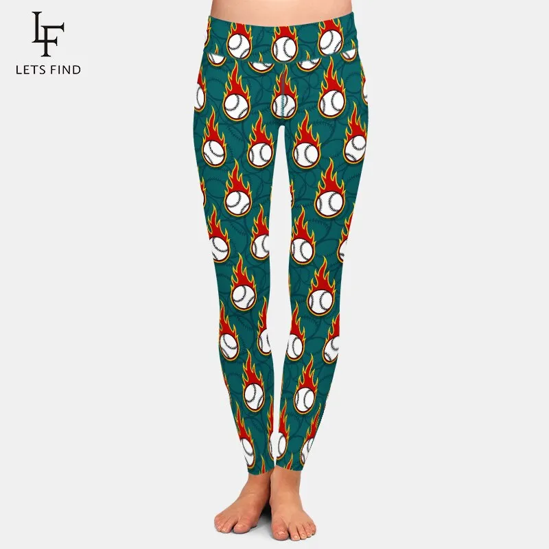 3D Balls Print High Quality Women Pant Fashion High Waist