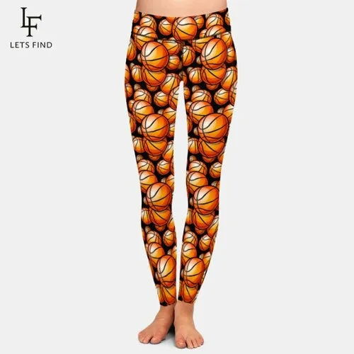 3D Balls Print High Quality Women Pant Fashion High Waist