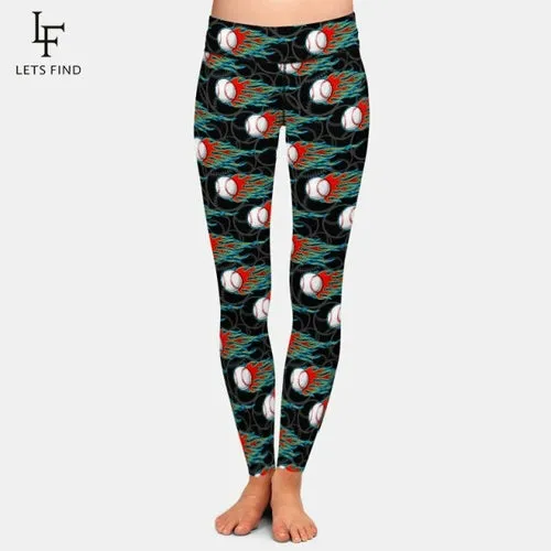3D Balls Print High Quality Women Pant Fashion High Waist