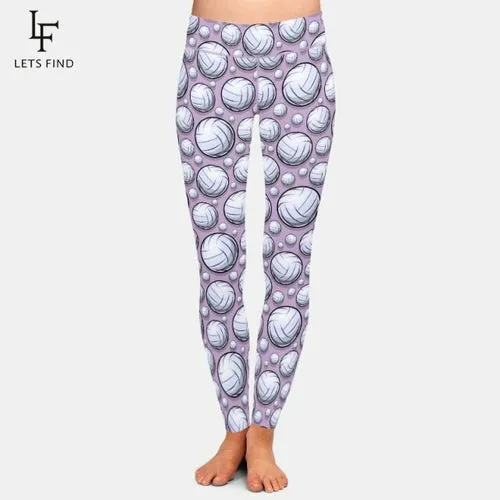 3D Balls Print High Quality Women Pant Fashion High Waist