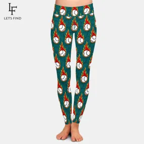 3D Balls Print High Quality Women Pant Fashion High Waist