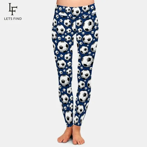 3D Balls Print High Quality Women Pant Fashion High Waist