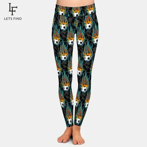 3D Balls Print High Quality Women Pant Fashion High Waist