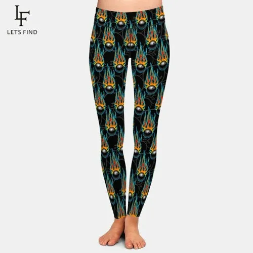 3D Balls Print High Quality Women Pant Fashion High Waist