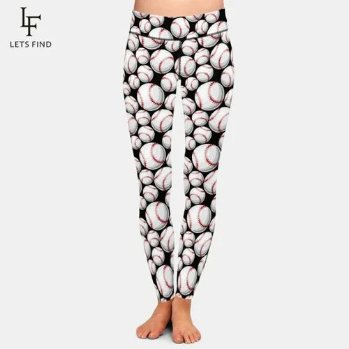 3D Balls Print High Quality Women Pant Fashion High Waist