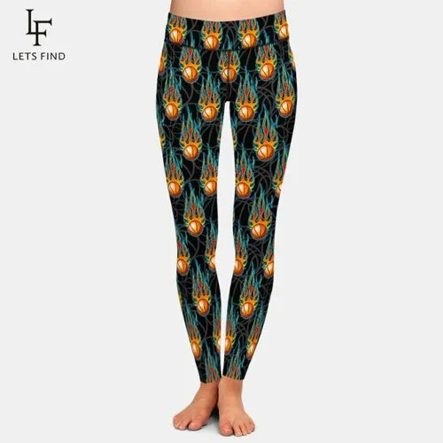 3D Balls Print High Quality Women Pant Fashion High Waist
