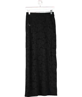 4th & Reckless Black Olga Lace Maxi Skirt UK 6