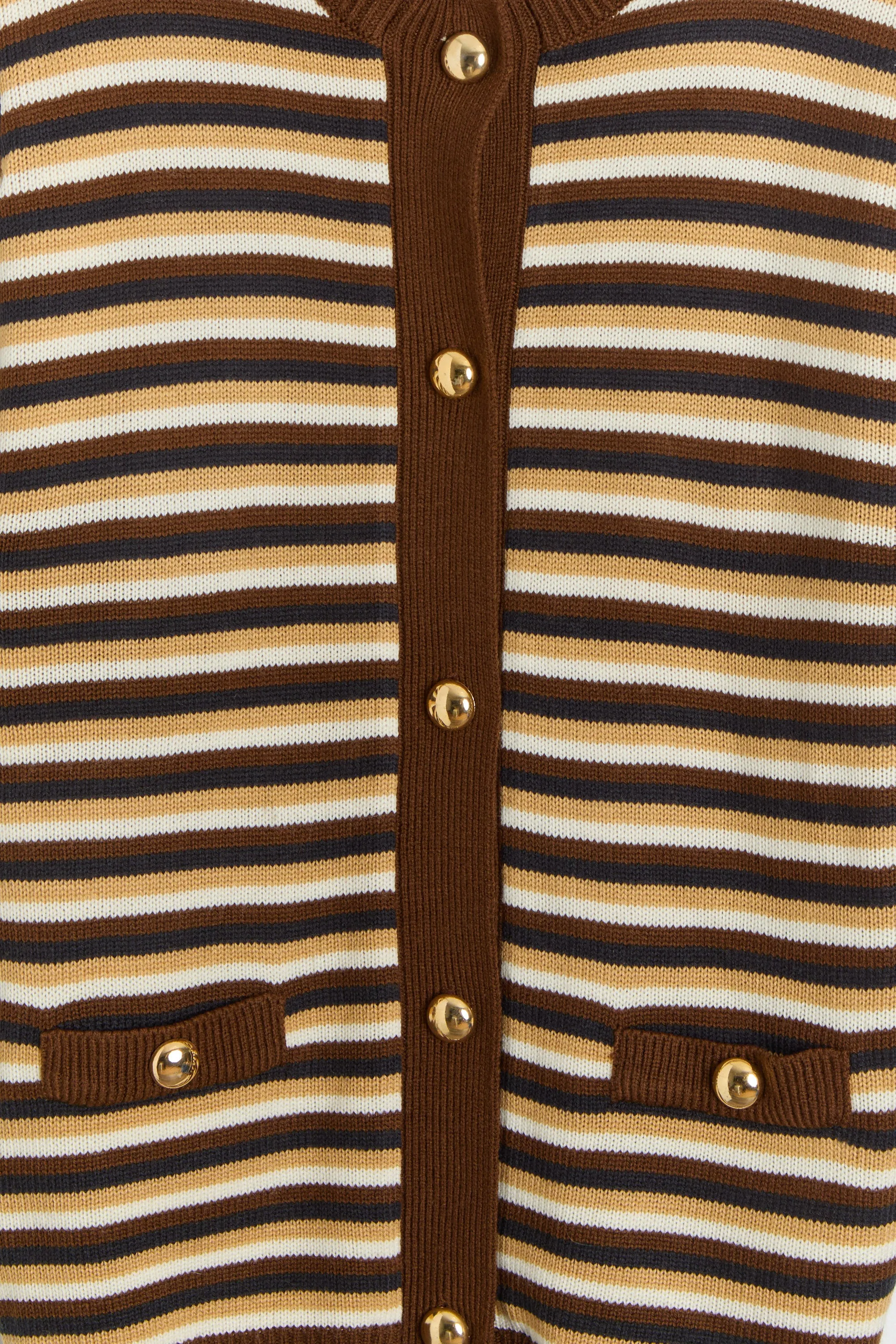 80s Brown Striped Cardigan S