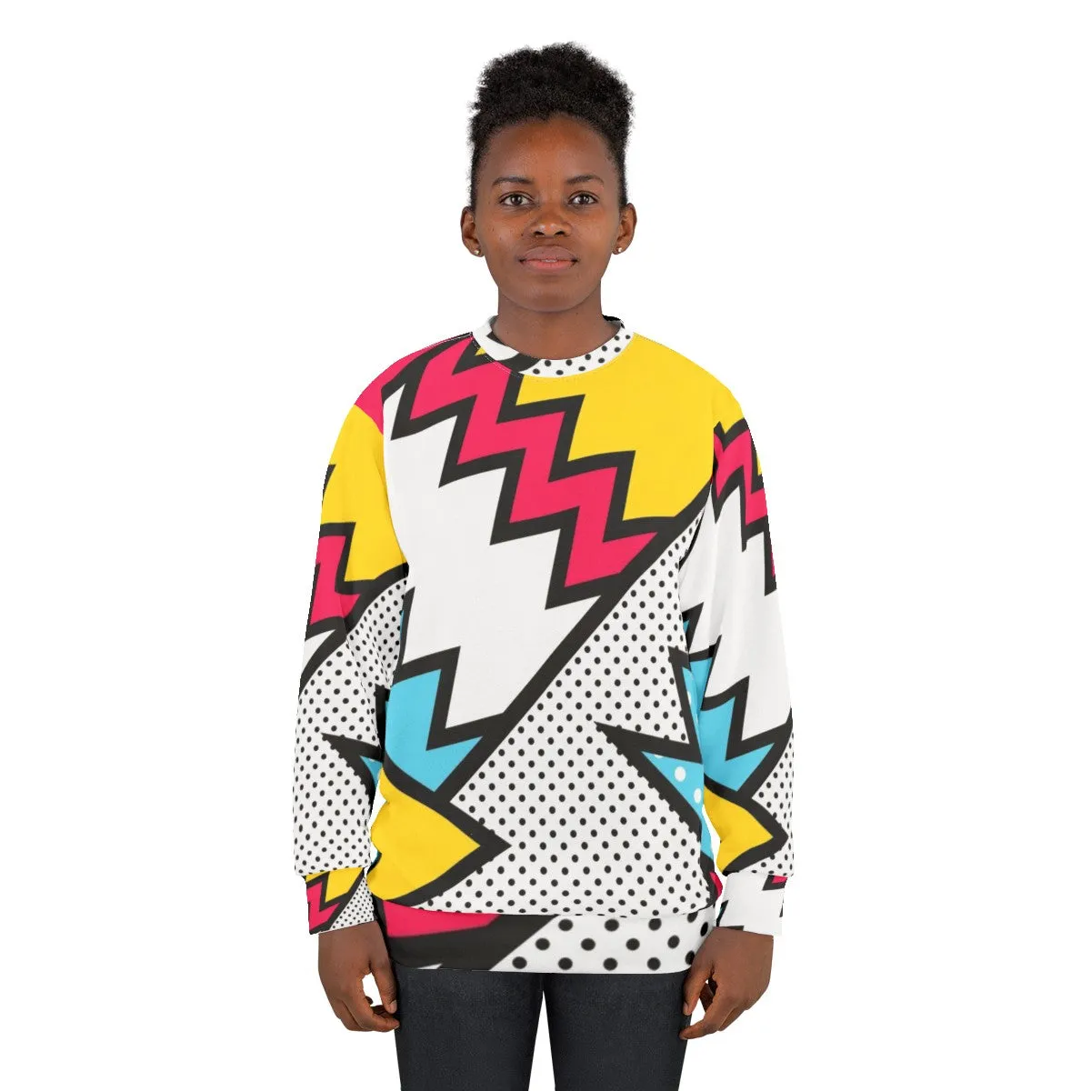 80s Memphis Pattern Graphic Sweatshirt