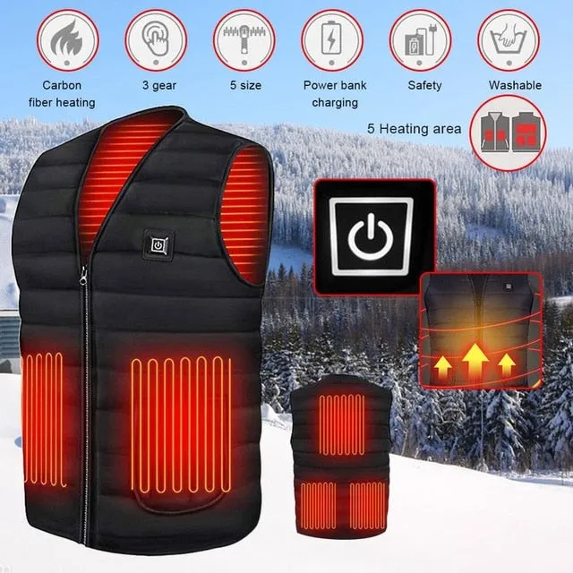 9 Areas Men Heated vest Smart heating Cotton Vest USB Infrared Electric Heating Vest Women Outdoor Thermal Winter Warm Jacke