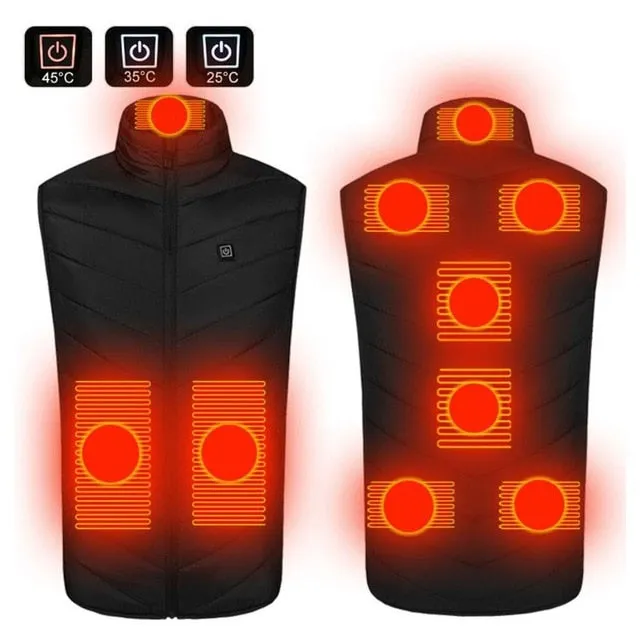 9 Areas Men Heated vest Smart heating Cotton Vest USB Infrared Electric Heating Vest Women Outdoor Thermal Winter Warm Jacke