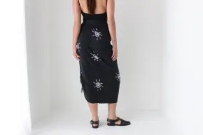 90s Swirly Sun Indonesian Batik Rayon Sarong Skirt