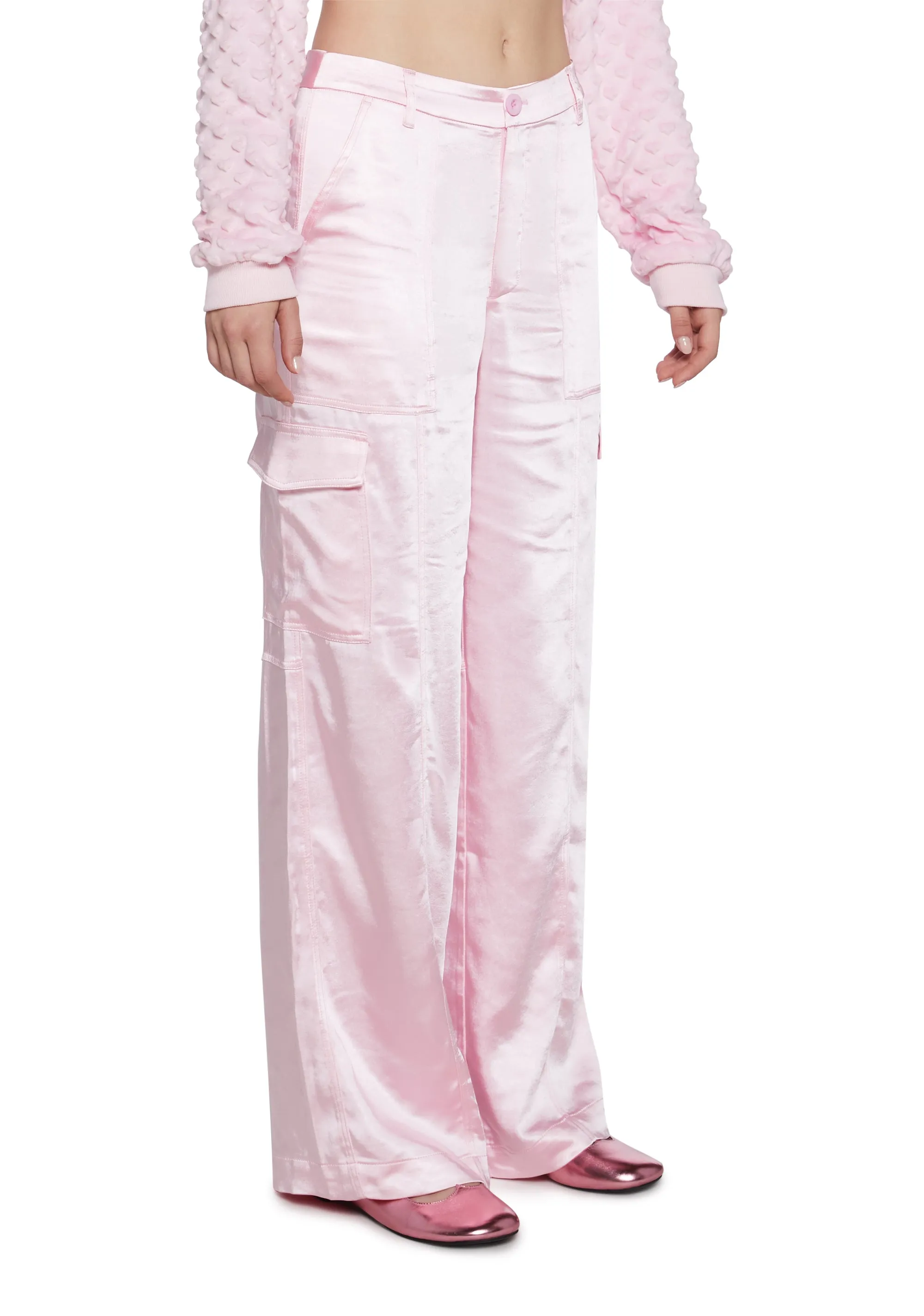 Affectionate Ways Satin Cargo Pants