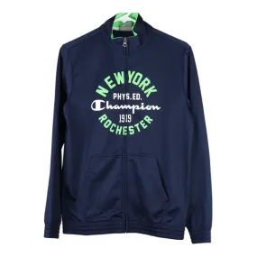 Age 13-14 Champion Spellout Track Jacket - XL Navy Polyester