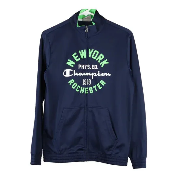 Age 13-14 Champion Spellout Track Jacket - XL Navy Polyester
