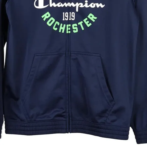 Age 13-14 Champion Spellout Track Jacket - XL Navy Polyester