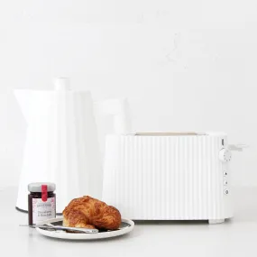 ALESSI  |  PLISSE KETTLE 1L    TOASTER 2 SLICE BUNDLE  |  MATTE WHITE