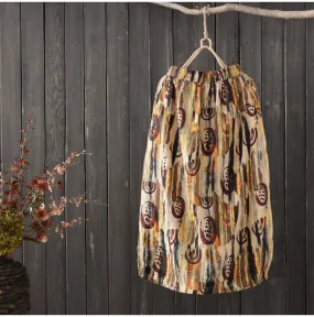 AUTUMN VINTAGE INSPIRED ORGANIC COTTON MIDI SKIRT