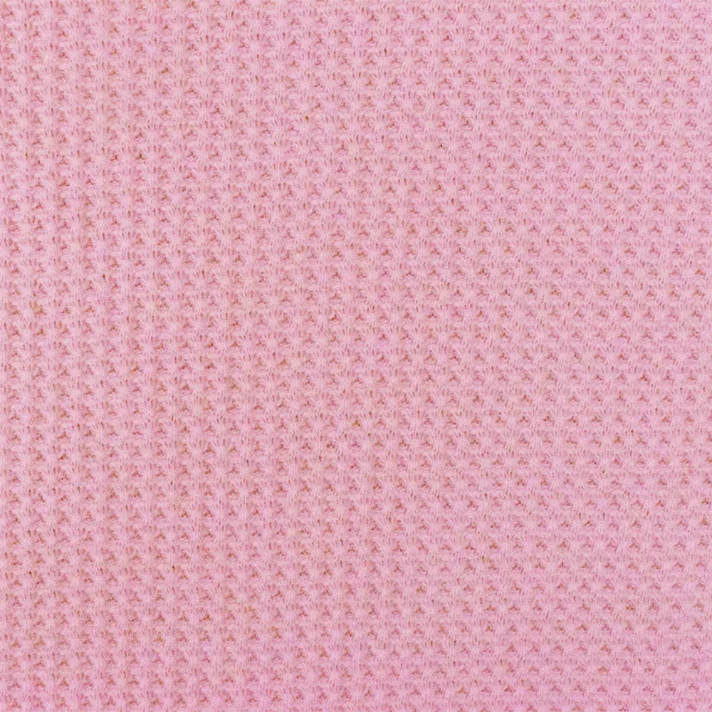 Baby Pink Solid Polyester Rayon Thermal Knit Fabric