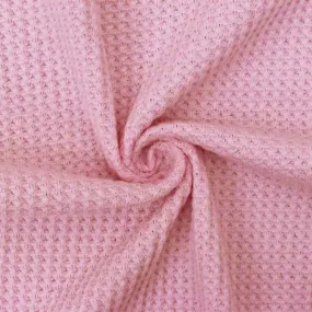 Baby Pink Solid Polyester Rayon Thermal Knit Fabric