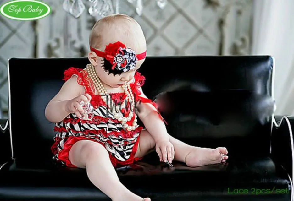 Baby Romper Petit Lace Romper with Headband Set