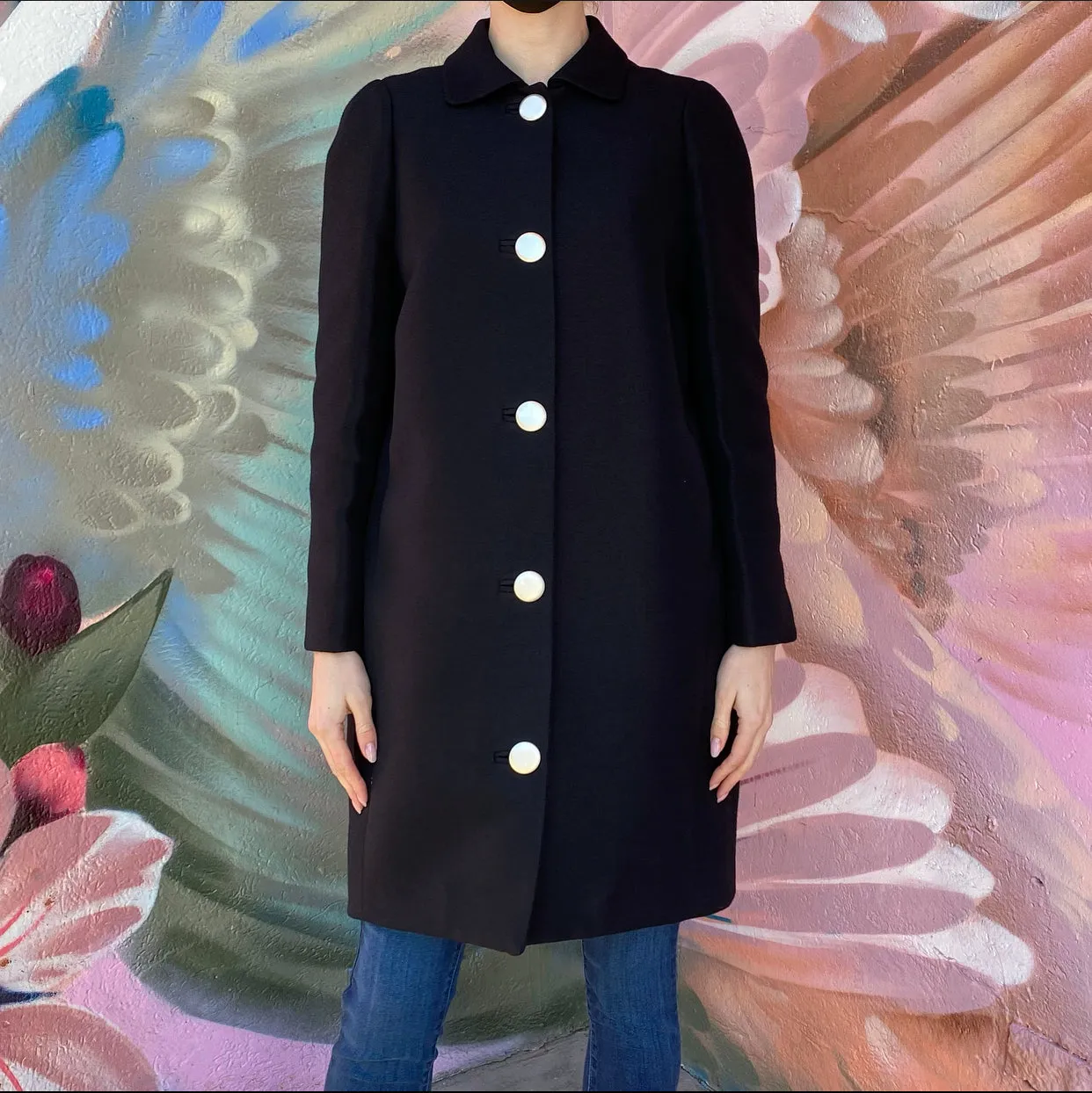 Balenciaga By Alexander Wang Pre-Fall 2015 Black Coat - S