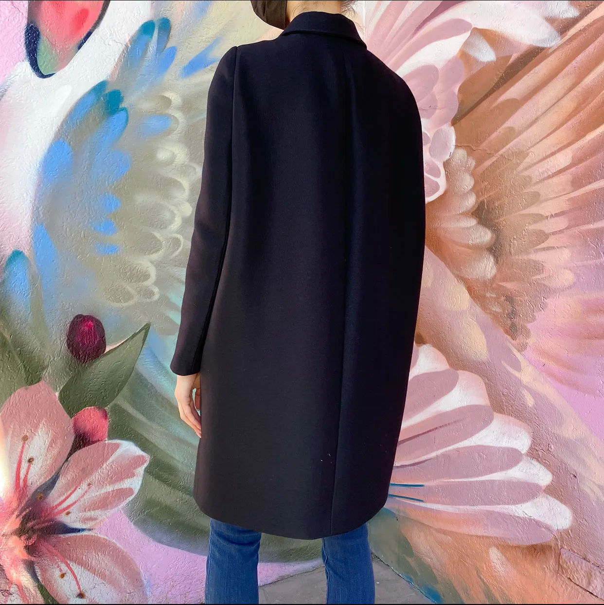 Balenciaga By Alexander Wang Pre-Fall 2015 Black Coat - S