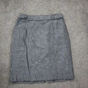 Banana Republic Womens Straight & Pencil Skirt Back Zip Flat Front Gray Size 6