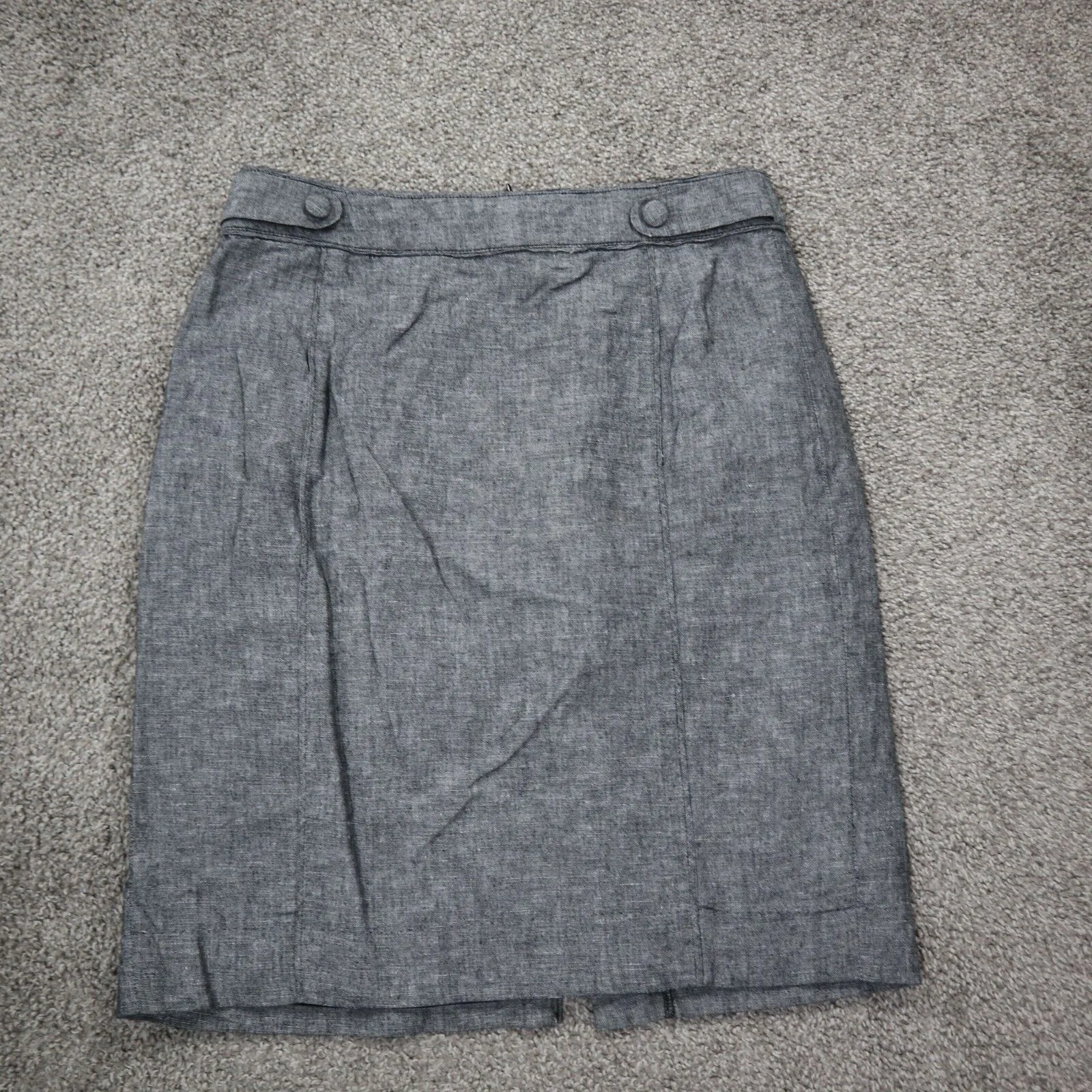 Banana Republic Womens Straight & Pencil Skirt Back Zip Flat Front Gray Size 6