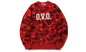 BAPE x OVO Color Camo Crewneck Red