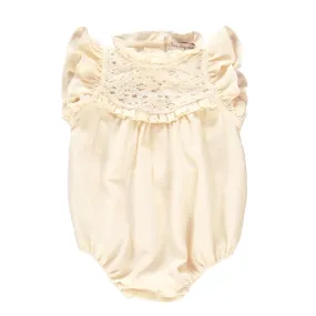 Bebe Organic Milja Lined Romper Pearl Lace