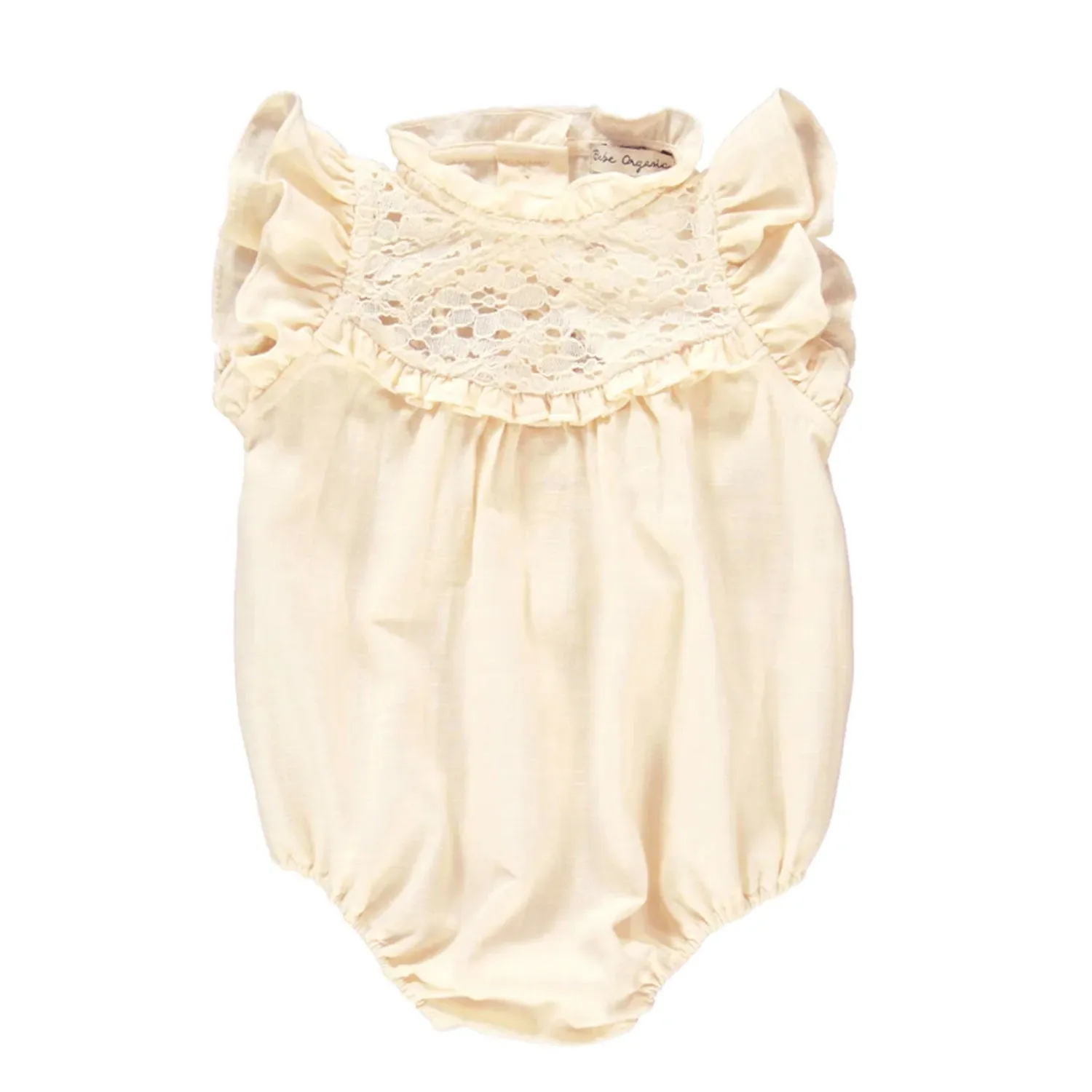 Bebe Organic Milja Lined Romper Pearl Lace