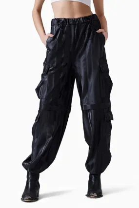 Black Cargo Joggers