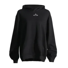 Black Loose Sweatshirt For Women Hooded Collar Long Sleeve Casual Solid Sweatshirts Female Clothes Fashion New 2022