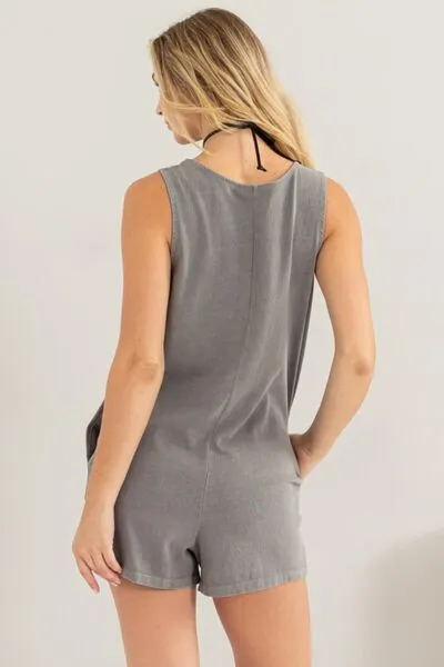 Blue Zone Planet |  HYFVE V-Neck Wide Strap Romper