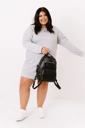Bonfire Promises Shift Tunic Dress In Grey Curves