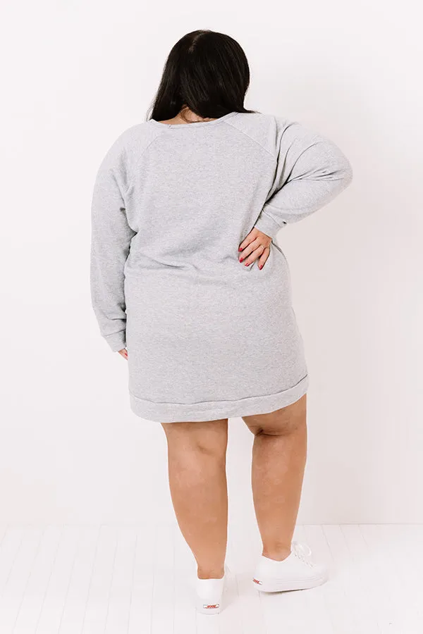 Bonfire Promises Shift Tunic Dress In Grey Curves