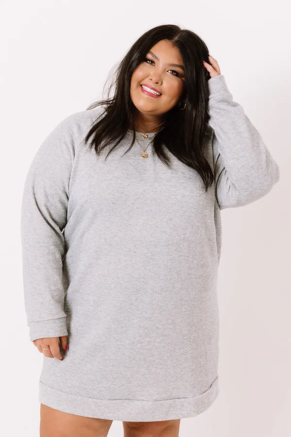 Bonfire Promises Shift Tunic Dress In Grey Curves