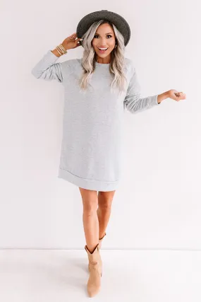 Bonfire Promises Shift Tunic Dress In Grey