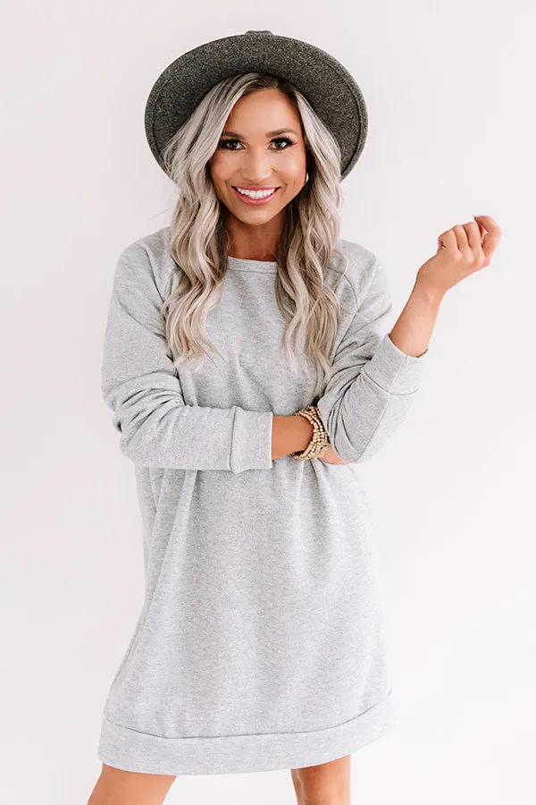 Bonfire Promises Shift Tunic Dress In Grey