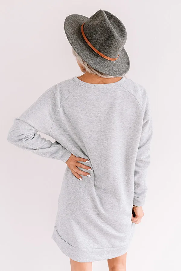 Bonfire Promises Shift Tunic Dress In Grey