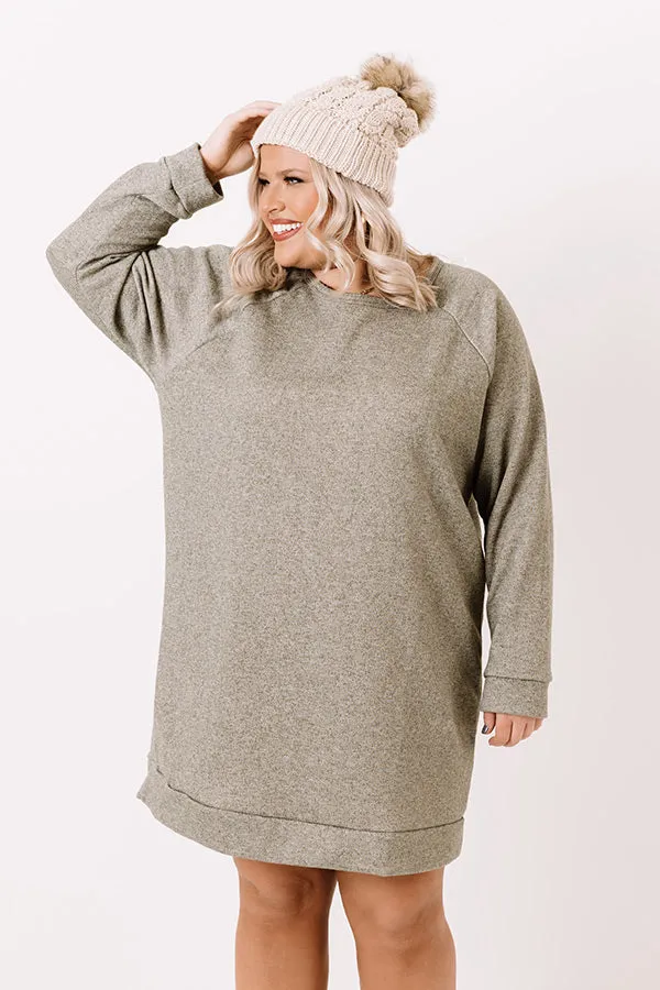 Bonfire Promises Shift Tunic Dress In Sage Curves