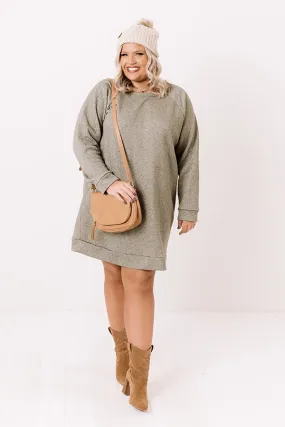 Bonfire Promises Shift Tunic Dress In Sage Curves