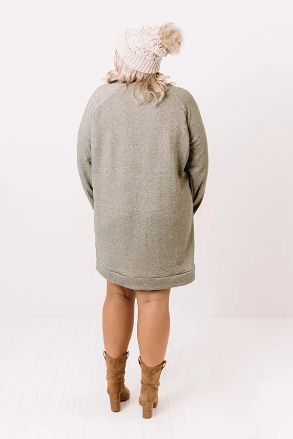 Bonfire Promises Shift Tunic Dress In Sage Curves