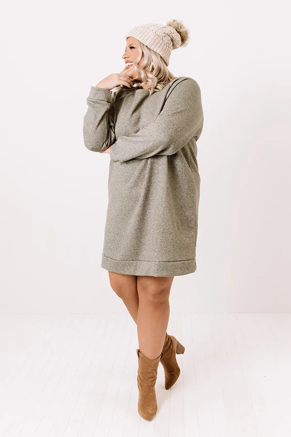 Bonfire Promises Shift Tunic Dress In Sage Curves
